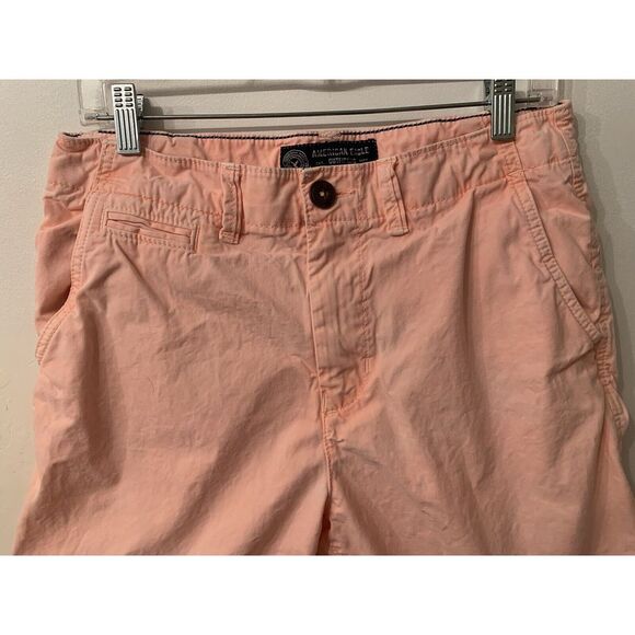 American Eagle Shorts Mens 32 Pink Peach Prep Fit Flat Front - Picture 2 of 13